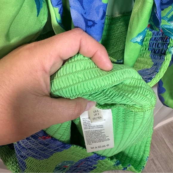 Free People Mini Dress Cassie Dress Lime Blue Size S Summer Dress - Picture 8 of 16